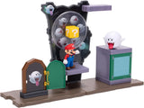 Jakks Pacific 2.5 Inch Super Mario Spinning Spirit House Playset(2 Figures, 4 Interactive Features)