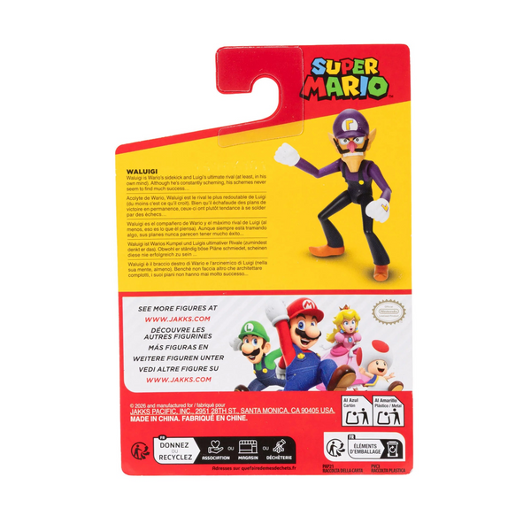 Jakks Pacific Waluigi 2.5'' Action Figure in Blister Packaging