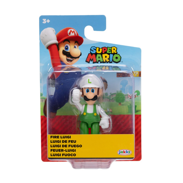 Jakks Pacific Fire Luigi with articulate legs 2.5'' Action Figure in Blister Packaging