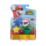 Nintendo Super Mario 4'' Piranha Plant Action Figure with Super Star Accessory