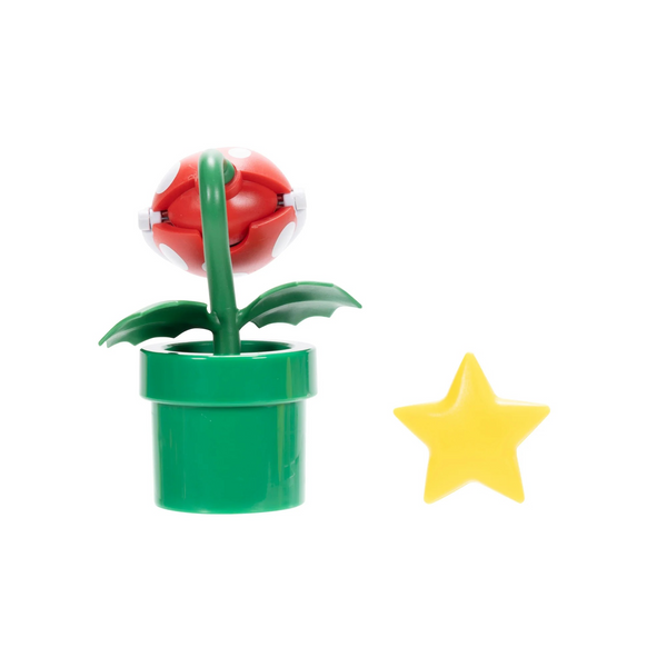 Nintendo Super Mario 4'' Piranha Plant Action Figure with Super Star Accessory