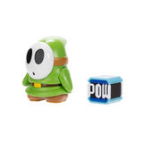 Nintendo Super Mario 4'' Green Shy Guy Action Figure with Pow Box