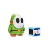 Nintendo Super Mario 4'' Green Shy Guy Action Figure with Pow Box