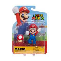 Nintendo Super Mario 4" Mario with Power Up Mushroom Action Figure