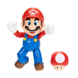 Nintendo Super Mario 4" Mario with Power Up Mushroom Action Figure