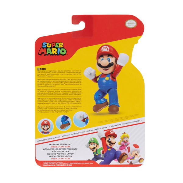 Nintendo Super Mario 4" Mario with Power Up Mushroom Action Figure