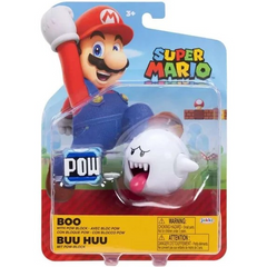 Nintendo Super Mario 4'' Boo with POW Block Action Figure