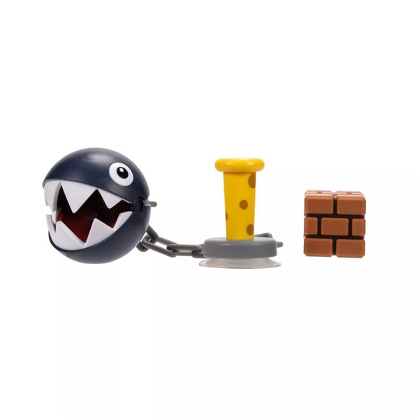 Nintendo Super Mario 4'' Chain Chomp with Block Action Figure