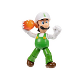 Nintendo Super Mario 4'' Fire Luigi with Fire Ball Action Figure