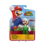 Nintendo Super Mario 4'' Fire Luigi with Fire Ball Action Figure