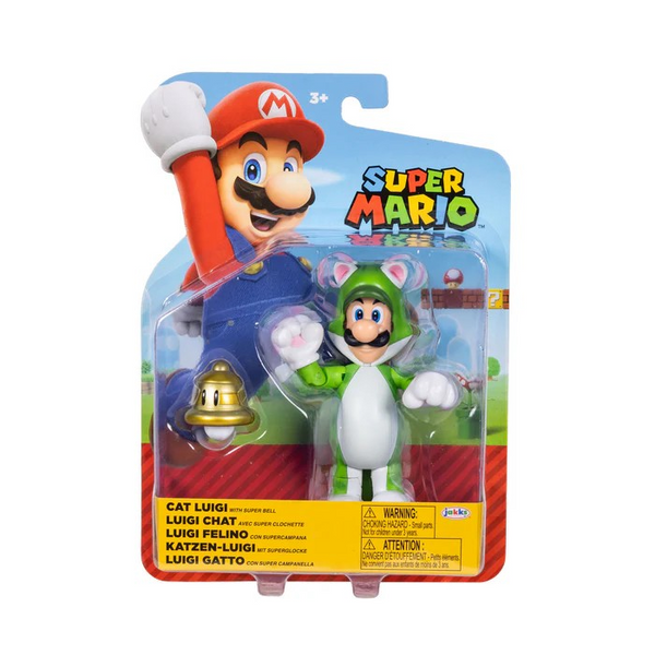 Nintendo Super Mario 4'' Cat Luigi with Super Bell Action Figure
