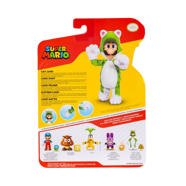 Nintendo Super Mario 4'' Cat Luigi with Super Bell Action Figure