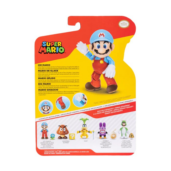 Nintendo Super Mario 4'' Ice Mario with Ice Flower Action Figure
