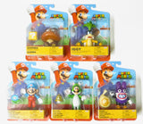 Jakk's Super Mario 4'' Action Figure Wave 49 Set of 5 ( Nabbit, Iggy, Goomba, Ice Mario and Cat Luigi)