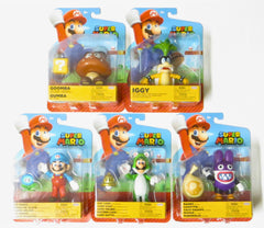 Jakk's Super Mario 4'' Action Figure Wave 49 Set of 5 ( Nabbit, Iggy, Goomba, Ice Mario and Cat Luigi)