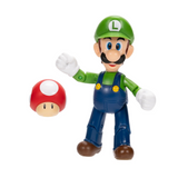 Nintendo Super Mario 4'' Luigi with Red Super Mushroom Action Figure