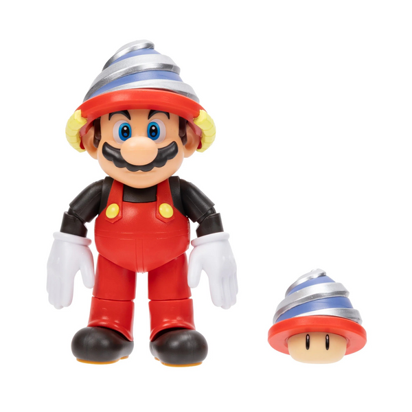 Jakk's Super Mario 4'' Action Figure Wave 51 Set of 5 (Drill Mario, Yoshi, Larry Koopa, Spike and Koopa Trooper