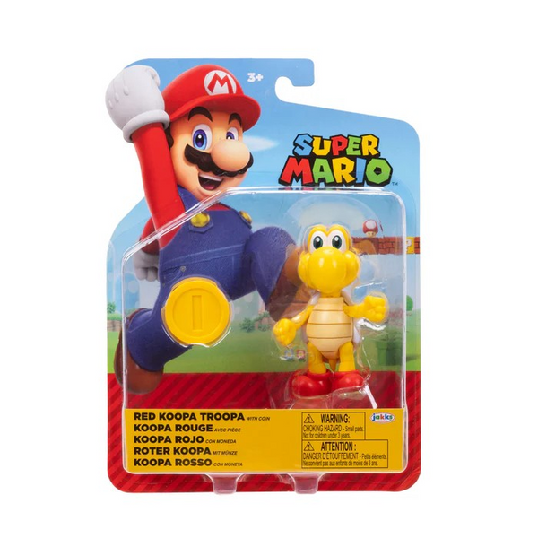 Nintendo Super Mario 4'' Red Koopa Troopa with Coin Action Figure