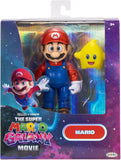 The Super Mario Galaxy Movie Mario 5 Inch Figure with Yellow Glow-in-The Dark Luma Star