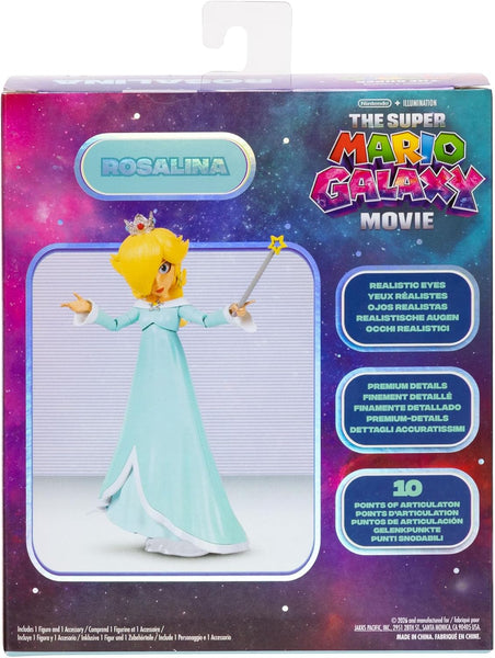 The Super Mario Galaxy Movie Rosalina 5 Inch Figure with Wand and Clear Stand