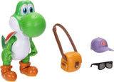 The Super Mario Galaxy Movie Yoshi 5 Inch Figure with Hat, Sunglasses, and Satchel