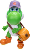 The Super Mario Galaxy Movie Yoshi 5 Inch Figure with Hat, Sunglasses, and Satchel