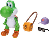 The Super Mario Galaxy Movie Yoshi 5 Inch Figure with Hat, Sunglasses, and Satchel
