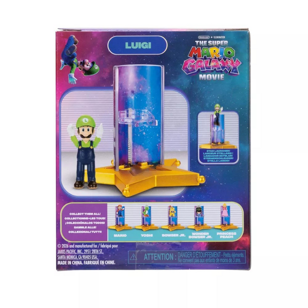 Super Mario Galaxy Movie 1.5” Luigi Figure with Star Launcher Accessory
