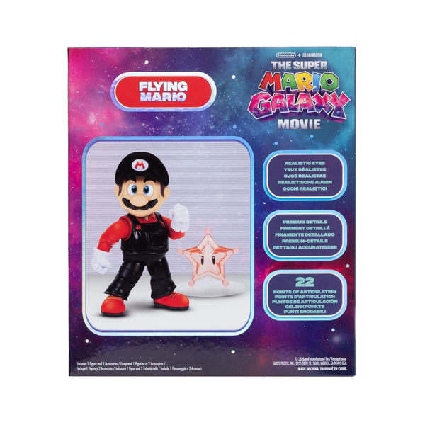 The Super Mario Galaxy Movie Cloud Mario Figure with Red Star accessory