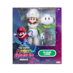 The Super Mario Galaxy Movie Cloud Luigi Figure with cloud accessory