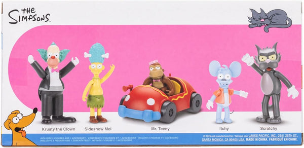 Krusty the Clown Show Multi-Pack set of 5 + Clown Car 2.5" Figures by Jakks Pacific