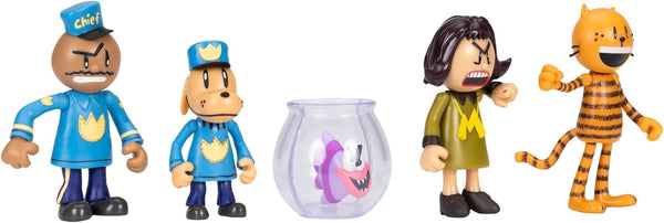 Jakks Pacific Dog Man 2.5 Inch Wave 3 Figures (Chief, Dog Man, Mayor, Petey, and Flippy)