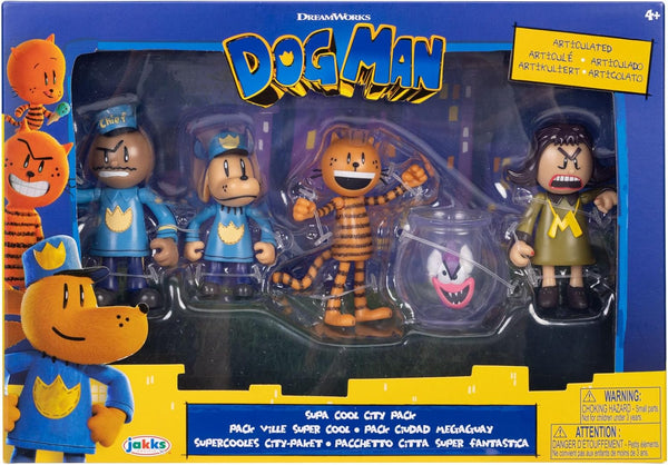 Jakks Pacific Dog Man 2.5 Inch Wave 3 Figures (Chief, Dog Man, Mayor, Petey, and Flippy)
