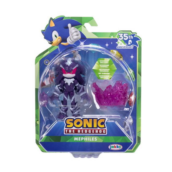 Sonic 35th Anniversary Mephilles the Dark with Purple Mist Base 4 Inch Action Figure with 11 Points of Articulation