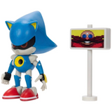 Sonic 35th Anniversary Metal Sonic with Goal Post 4 Inch Action Figure with 13 Points of Articulation