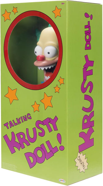The Simpson, Talking Krusty Doll Plush, 16-Inches Pull String Doll Toy by Jakks