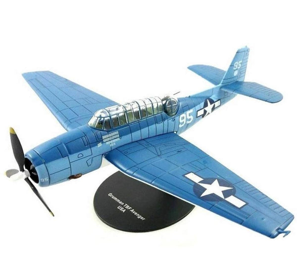 US Navy Grumman TBF Avenger - 1/72 Scale Diecast Model Plane with Stand