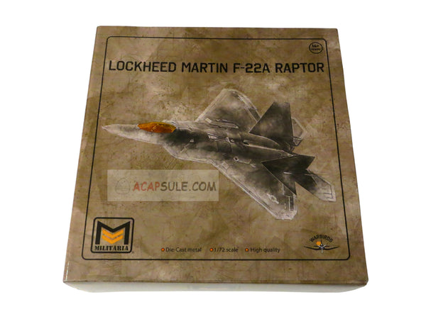 US Air Force Lockheed Martin F-22A Raptor - 1/72 Scale Diecast Model Plane with Stand
