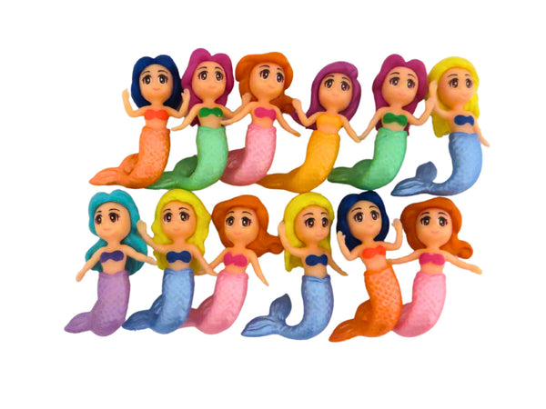 One Dozen Assorted Mermaid Figures, each about 1 3/4 inches tall