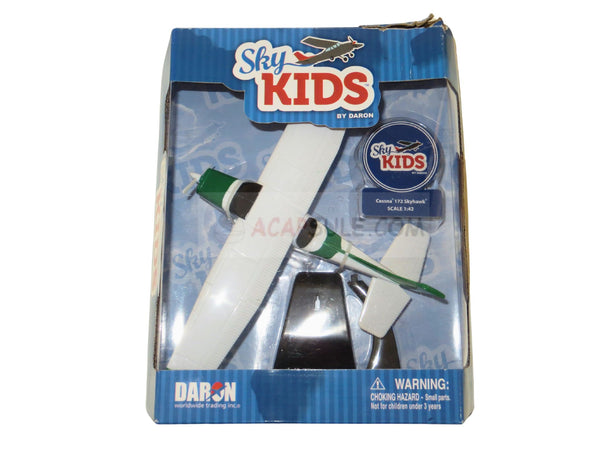 Sky Kids Cessna 172 Skyhawk 1/42 Scale 7.5 Inches Plastic Model with Stand