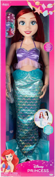 Disney Princess Ariel My Size Doll 32” Tall & Poseable, Mermaid Outfit, Comes with Comb and Seashell Hair Pins