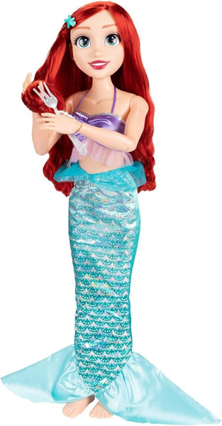 Disney Princess Ariel My Size Doll 32” Tall & Poseable, Mermaid Outfit, Comes with Comb and Seashell Hair Pins