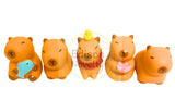 Set of Five 2 Inch Rubber Capybara Figures