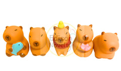 Set of Five 2 Inch Rubber Capybara Figures