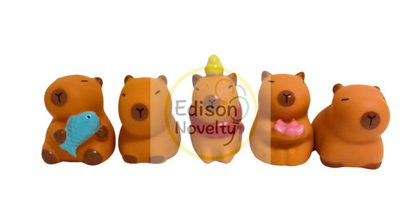 Set of Five 2 Inch Rubber Capybara Figures