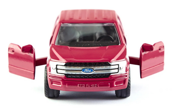 Siku 1535, Ford F150, Red, Metal/Plastic, Rubber Tires, and Opening Doors