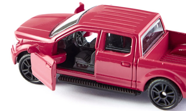 Siku 1535, Ford F150, Red, Metal/Plastic, Rubber Tires, and Opening Doors