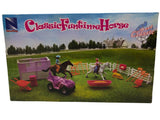 New Ray - Valley Ranch Pink Horse Riding Set (Durable plastic playset)