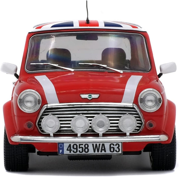 Solido Red with Union Jack BMW Mini Cooper 1.3i Sport Pack 1/18 Scale Diecast Model