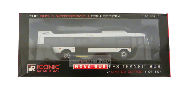 White No Livery- 1/87 Scale Nova Bus LFS Transit Bus Diecast Model (For Customization)